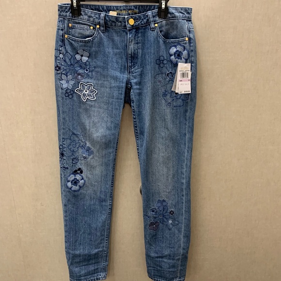 michael kors embroidered jeans
